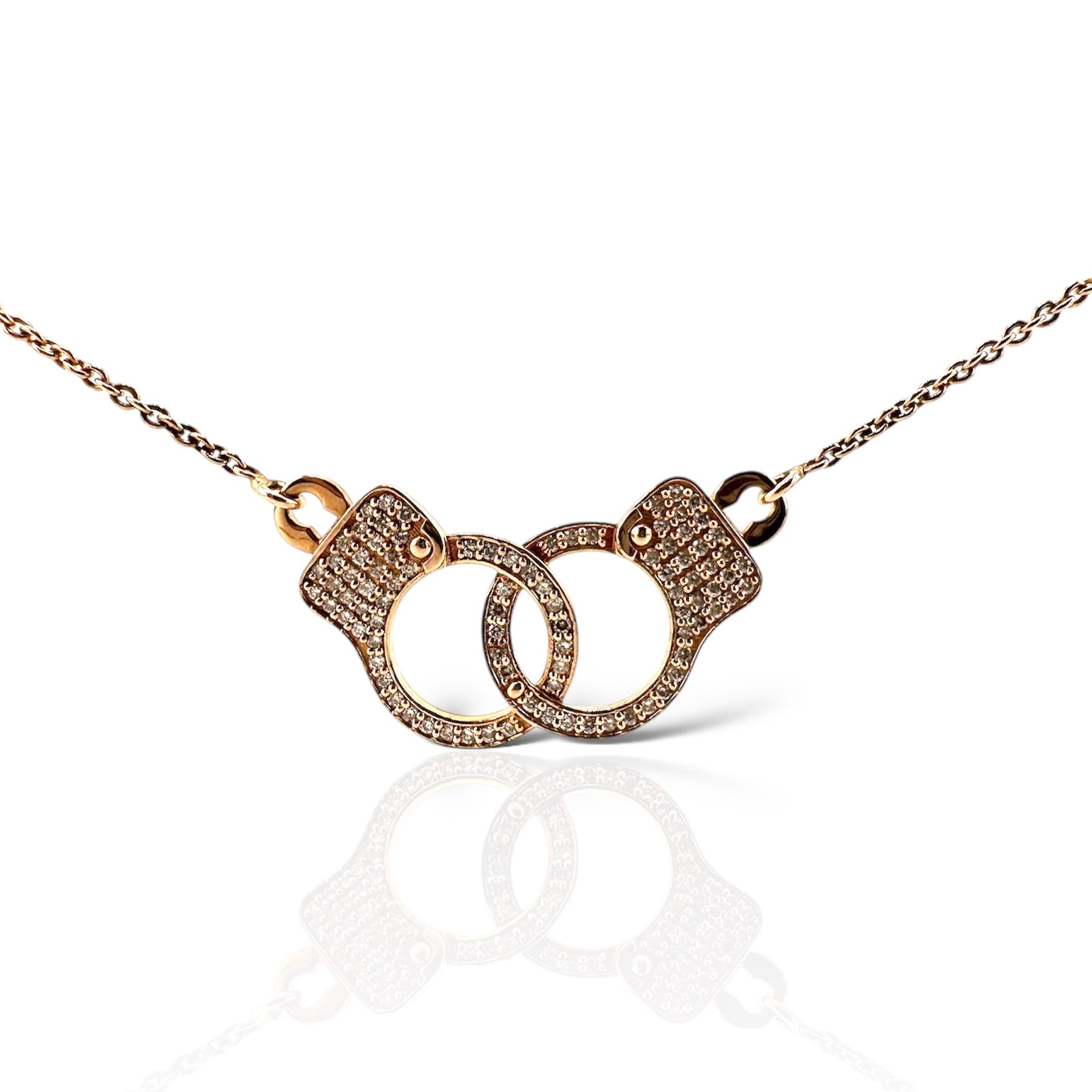 Eternal Bond Handcuff 14K Gold Diamond Necklace