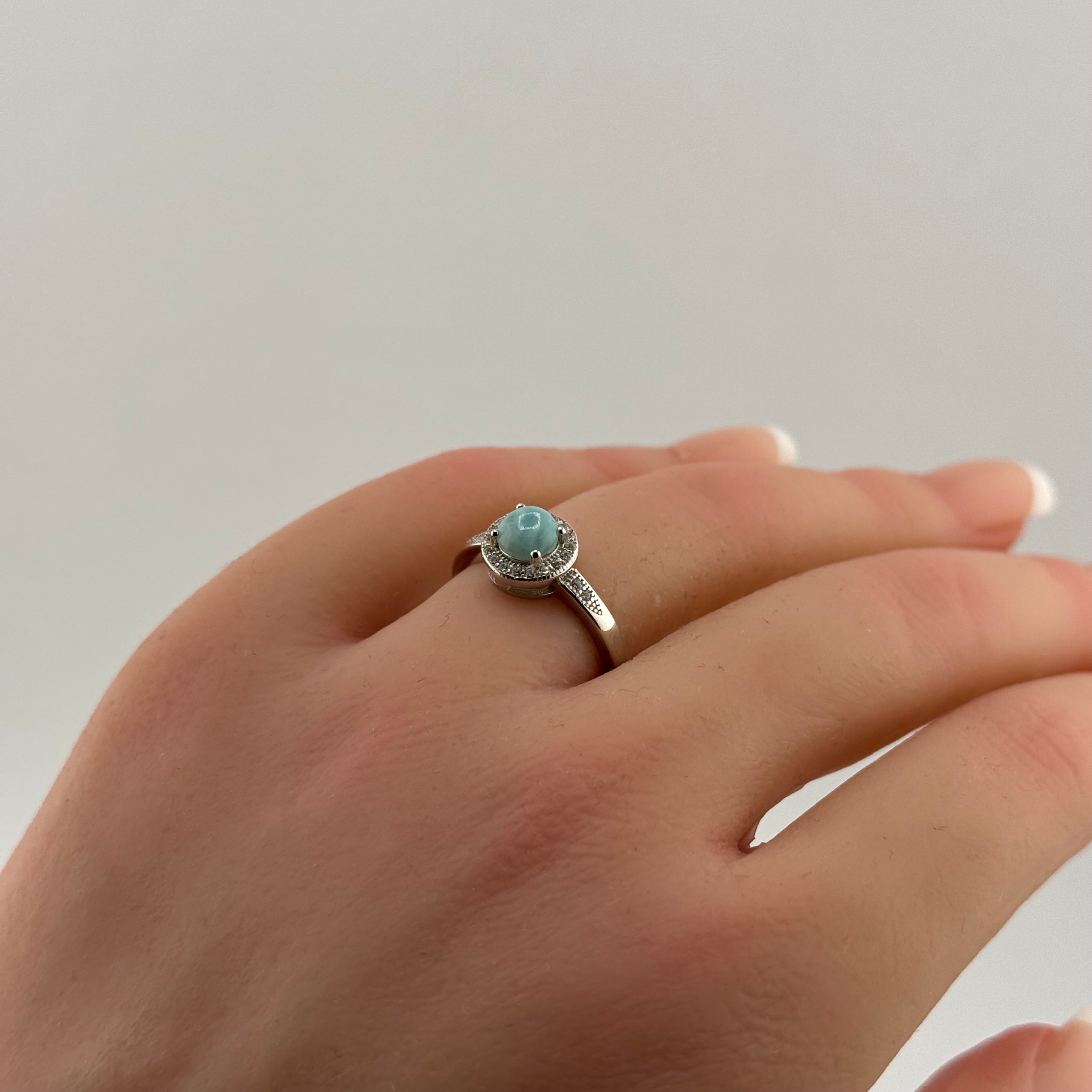 Lustre Larimar Glow Halo Ring