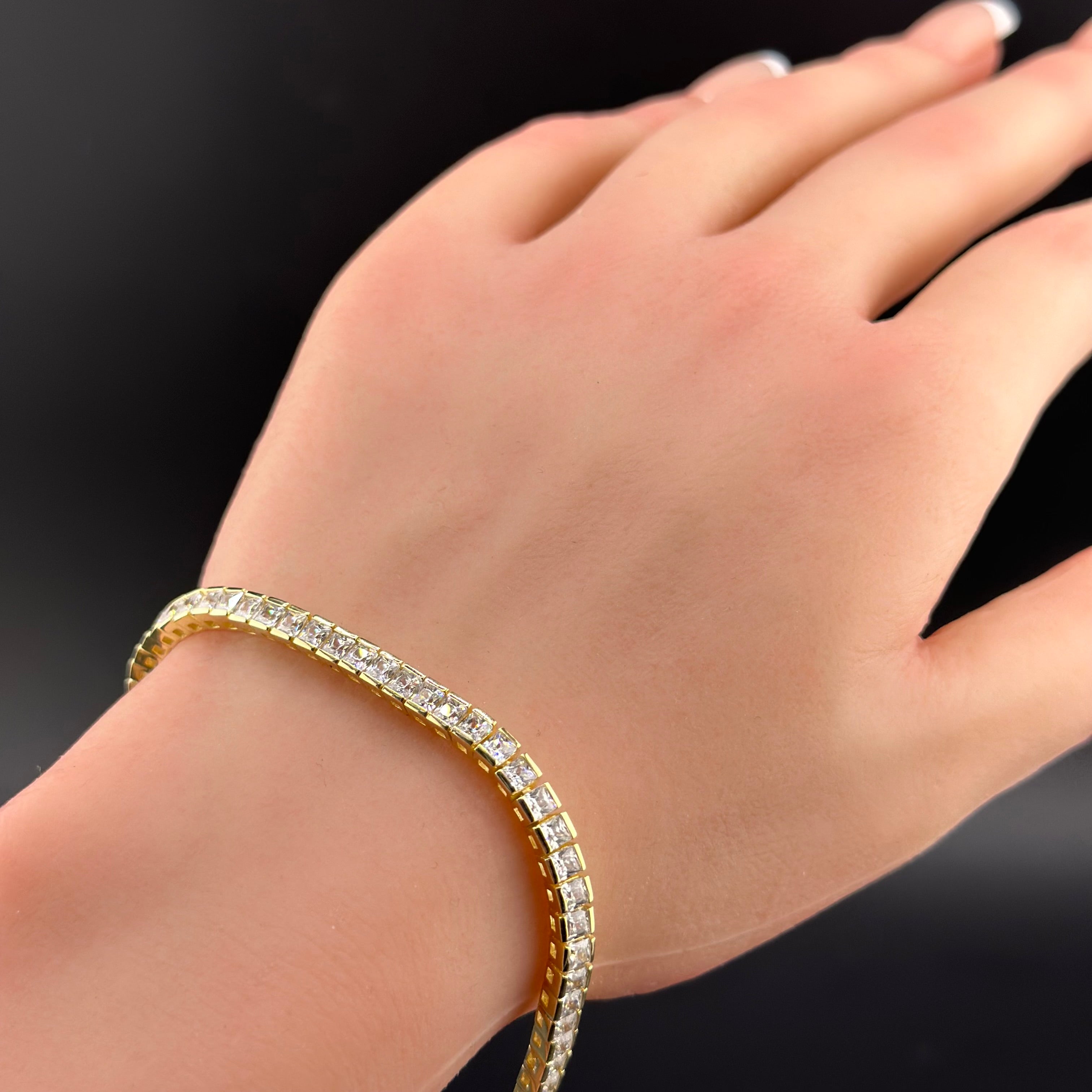 Radiant Dazzle Gold Tennis Bracelet