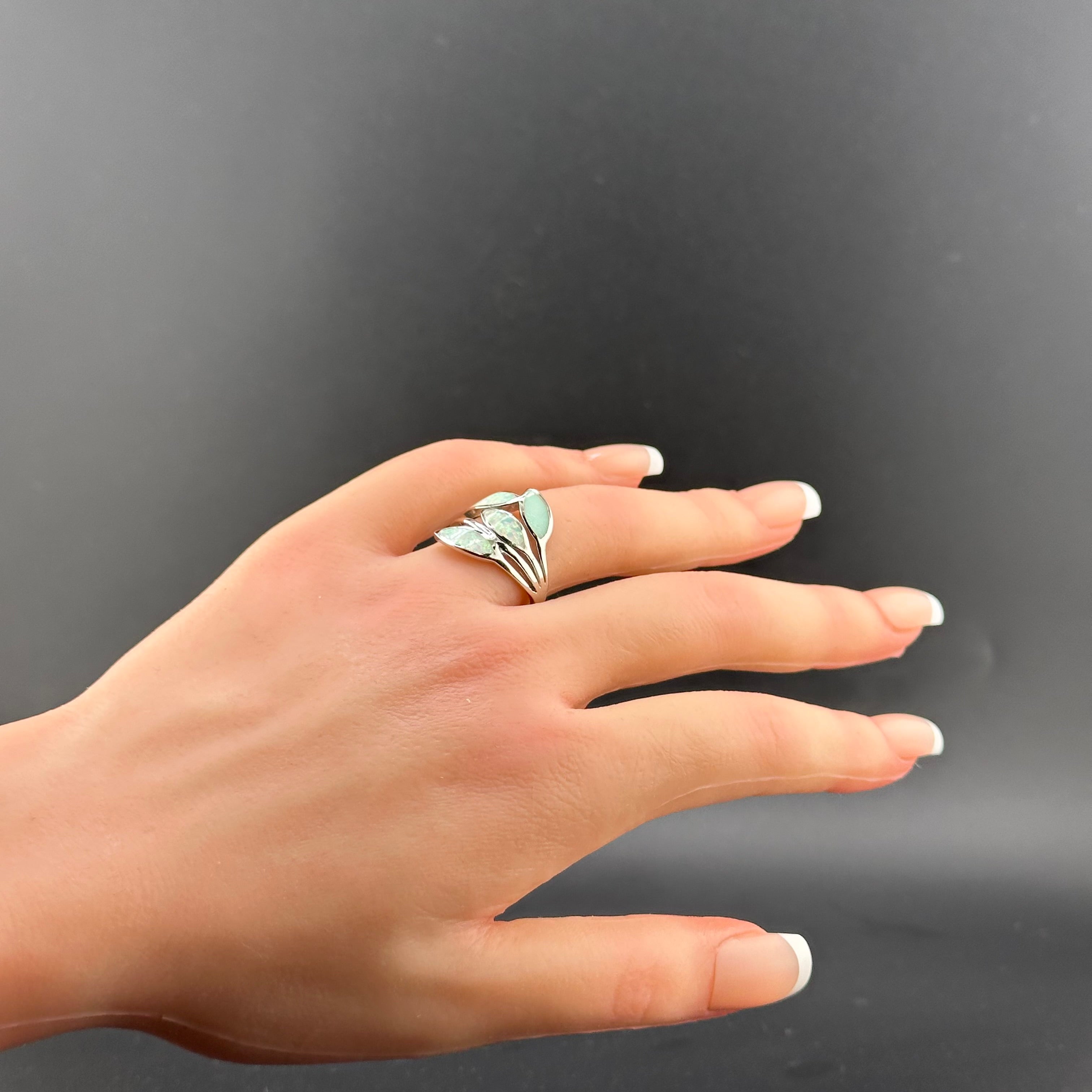 Opal Olive Leaf Of Harmony Ring