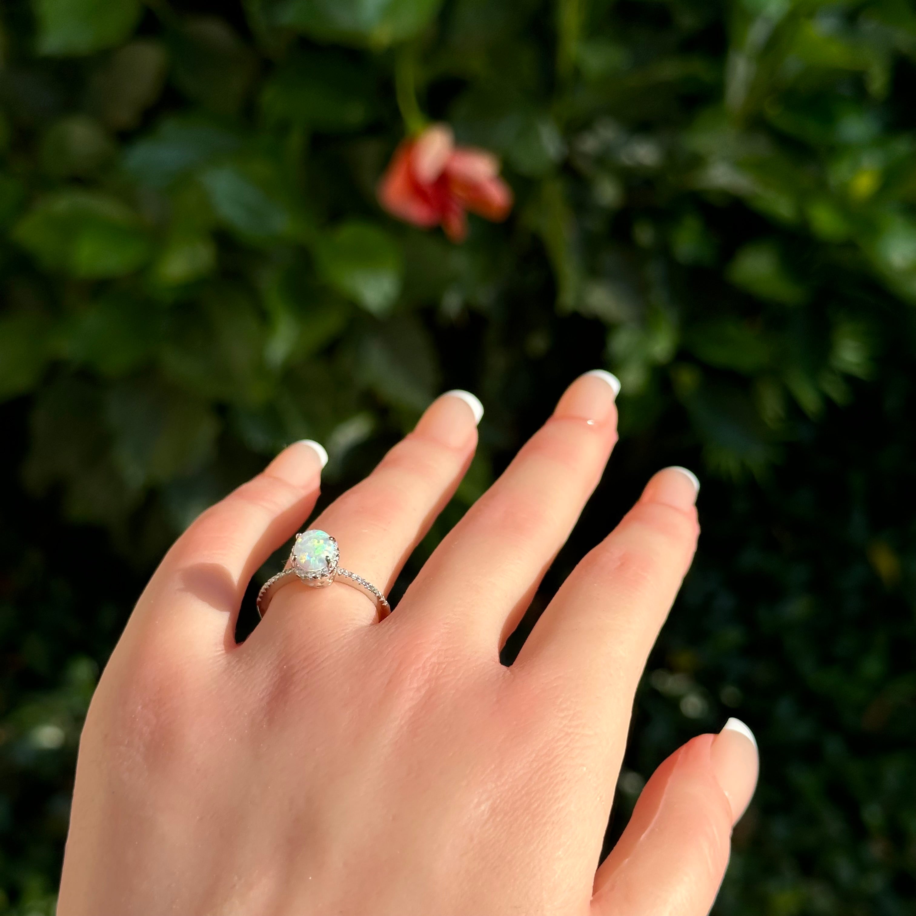 Mystic Aura Opal Halo Ring