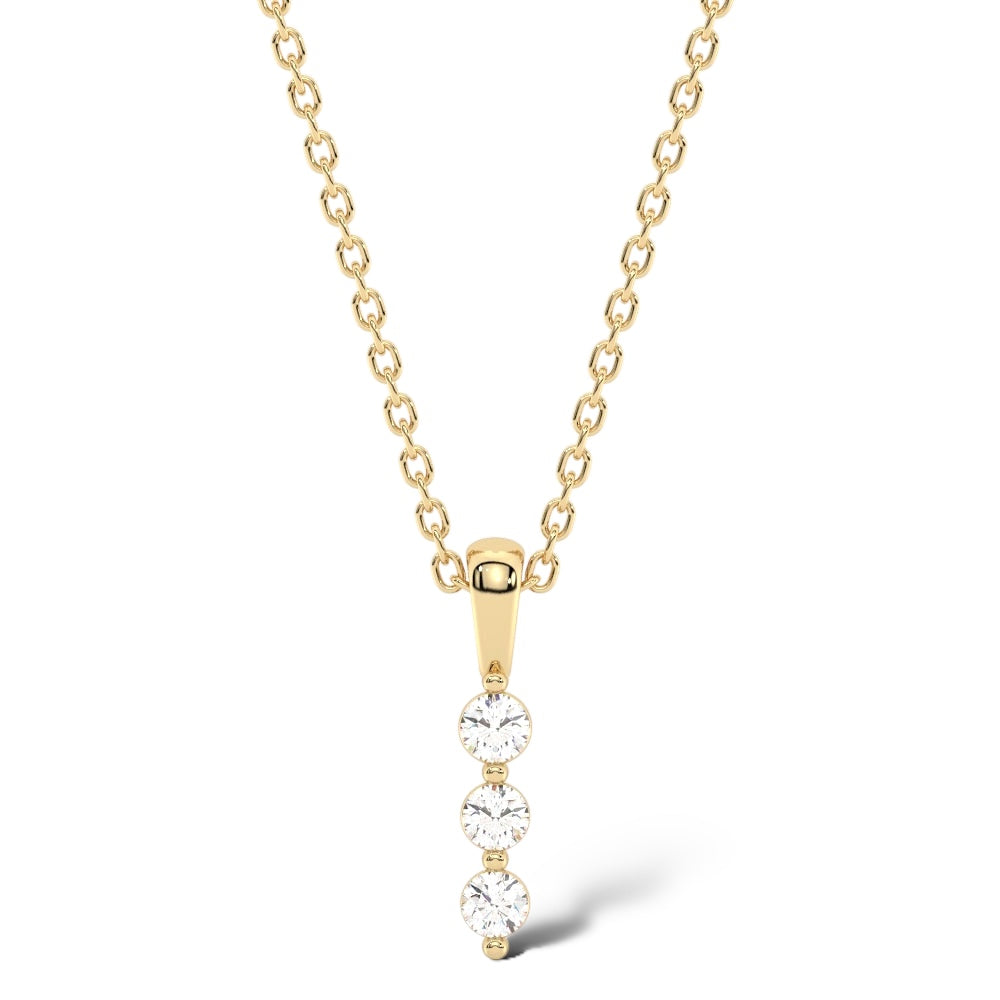 Luxe Trio 14K Yellow Gold Diamond Necklace