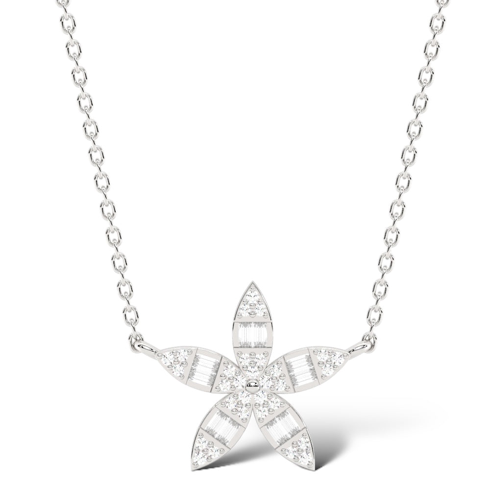 Fusion Star 14K White Gold Diamond Necklace