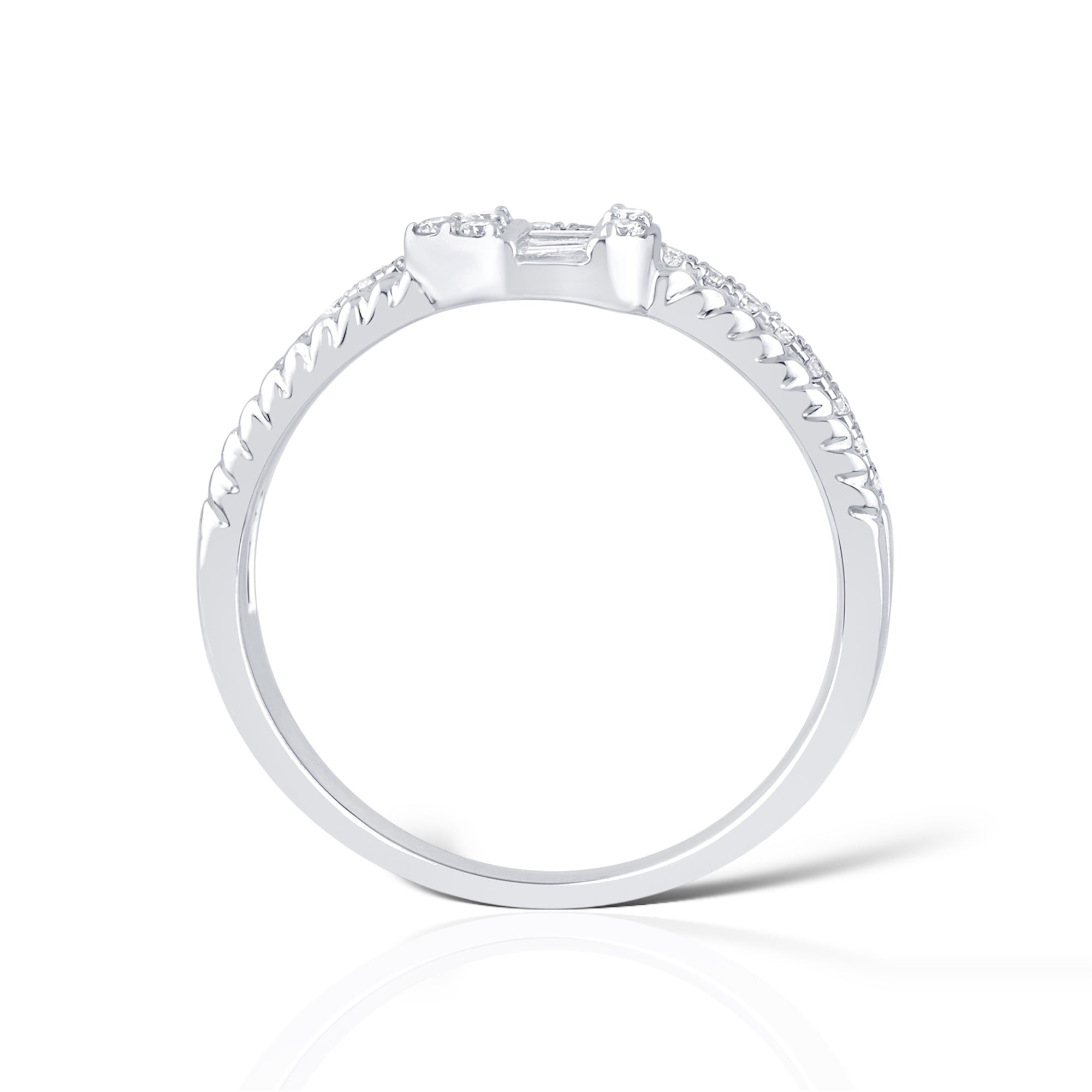 Dual Baguette 14K White Gold Diamond Ring