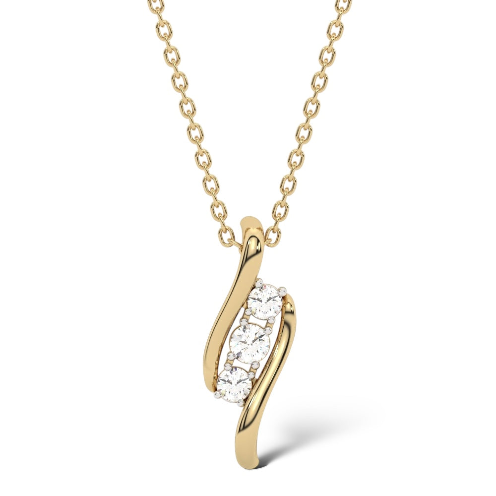 Harmonic Grace 14K Yellow Gold Diamond Necklace