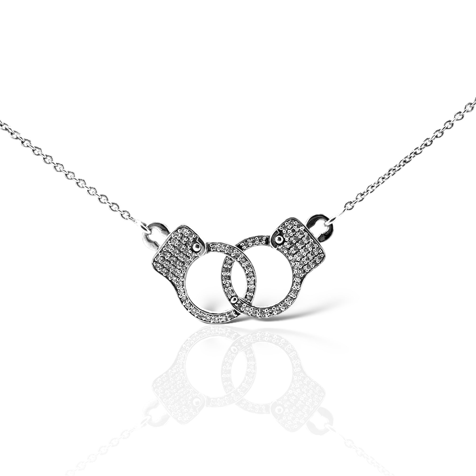 Eternal Bond Handcuff 14K Gold Diamond Necklace