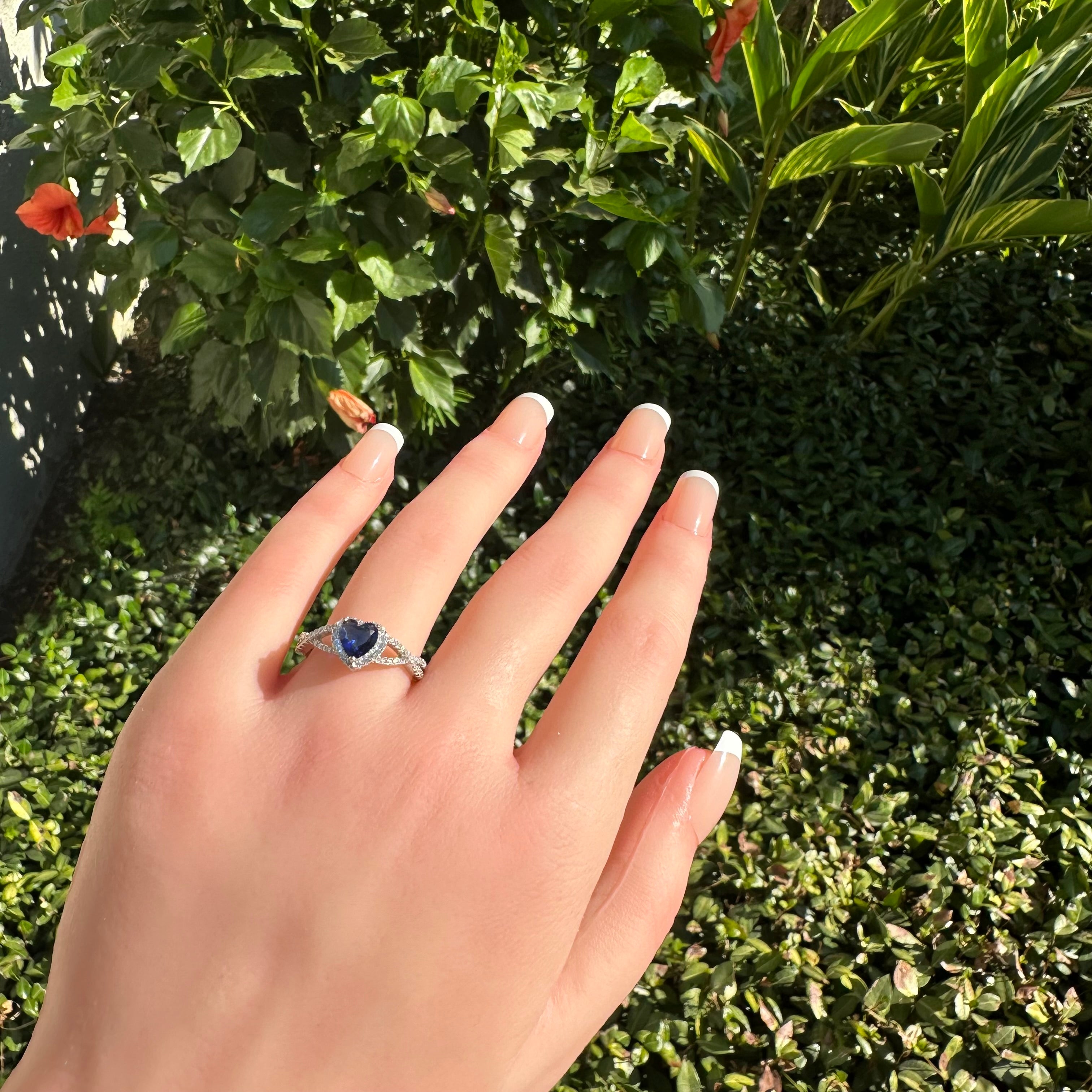 Sapphire Serenity Heart Ring