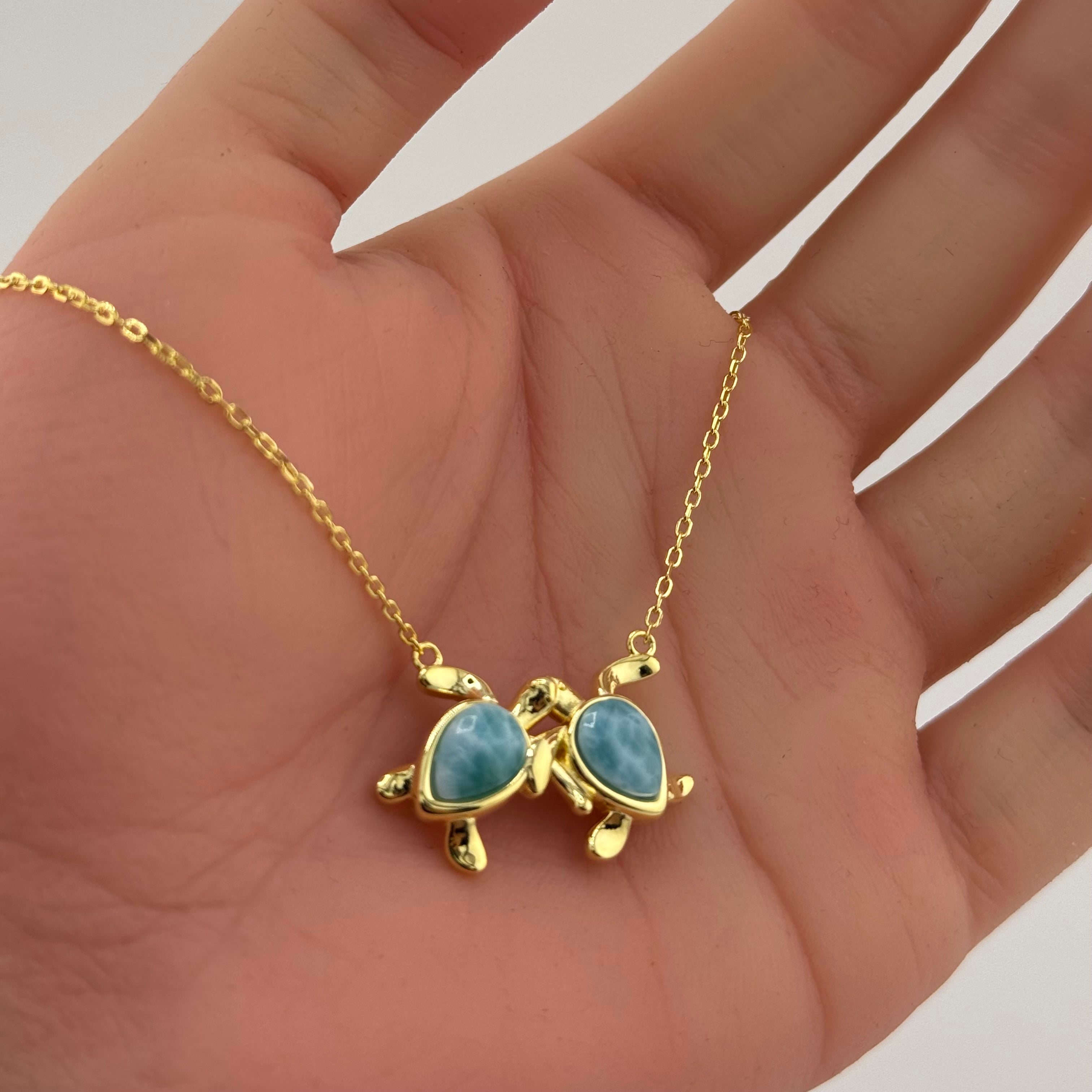 Gold Turtle Duo Pendant