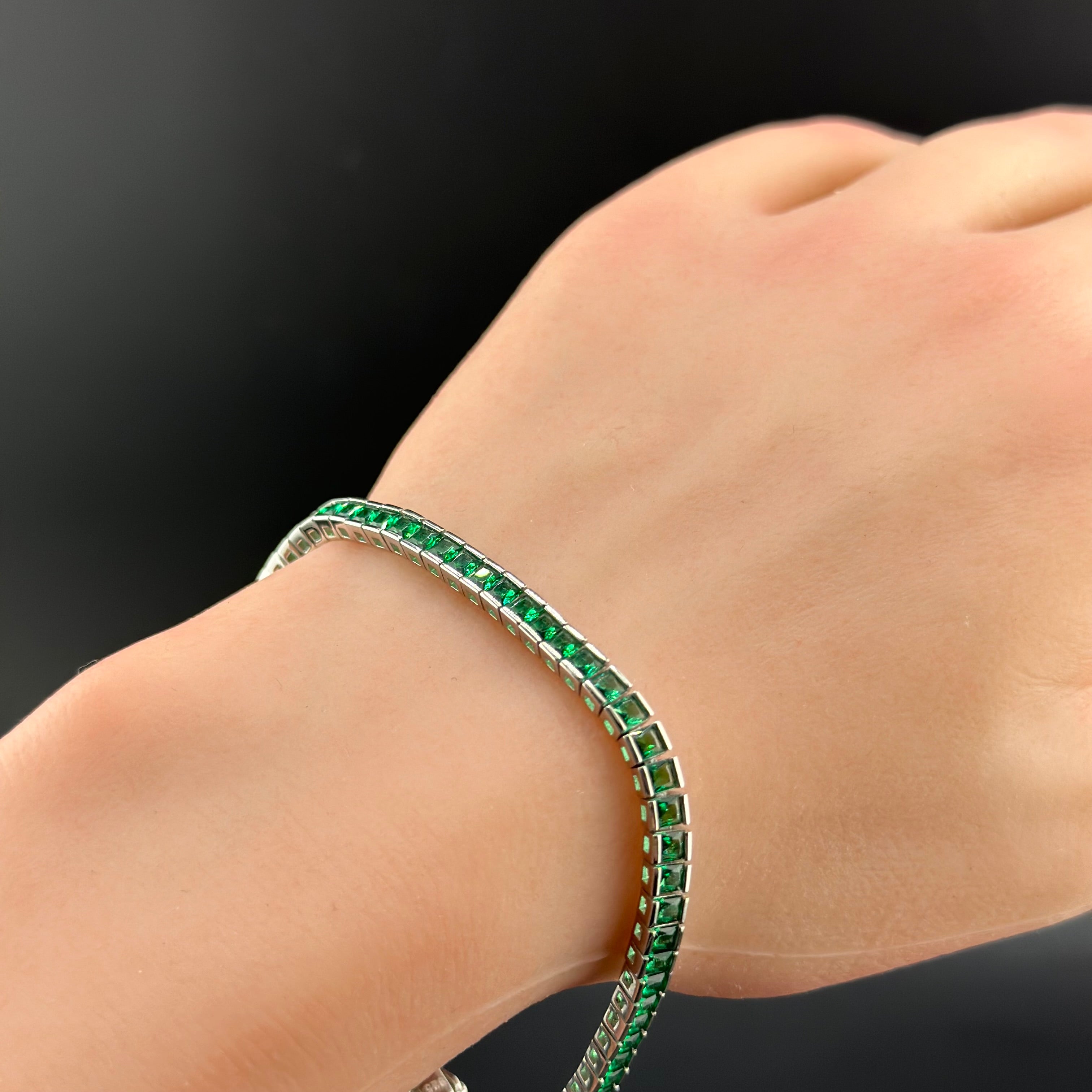 Timeless Green Emerald Tennis Bracelet