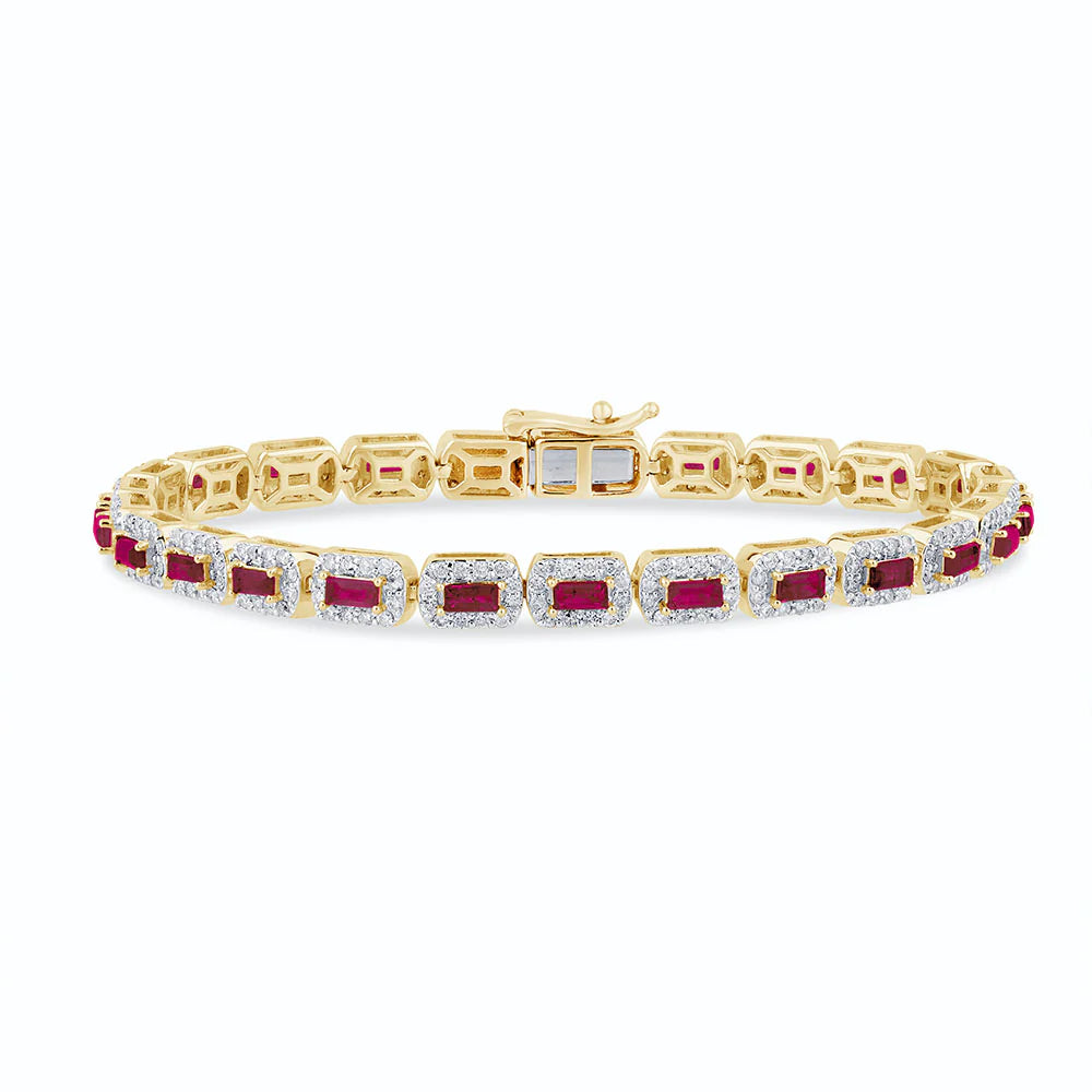 Scarlet Rouge 14K Yellow Gold Diamond & Ruby Bracelet