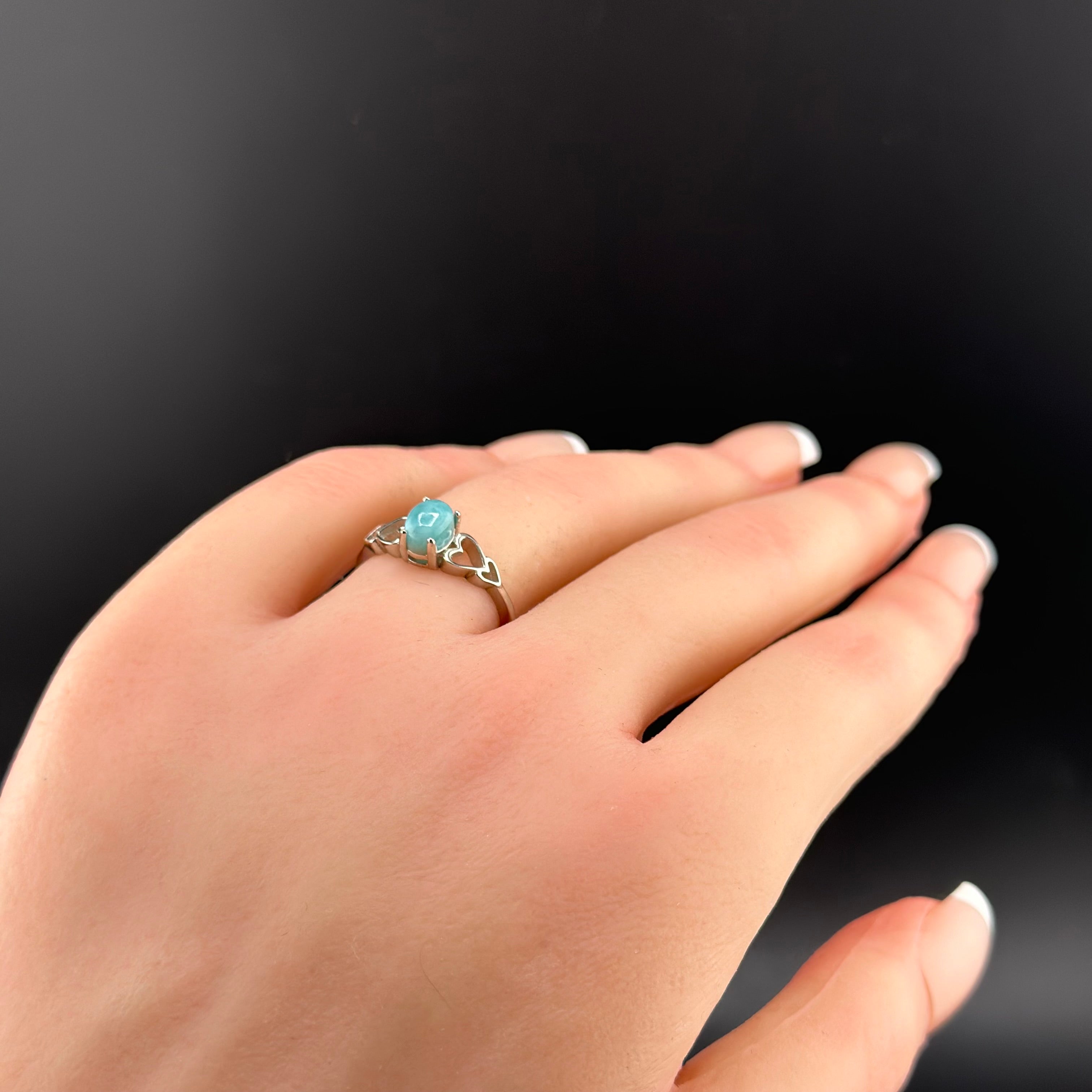 Serene Heart Larimar Ring