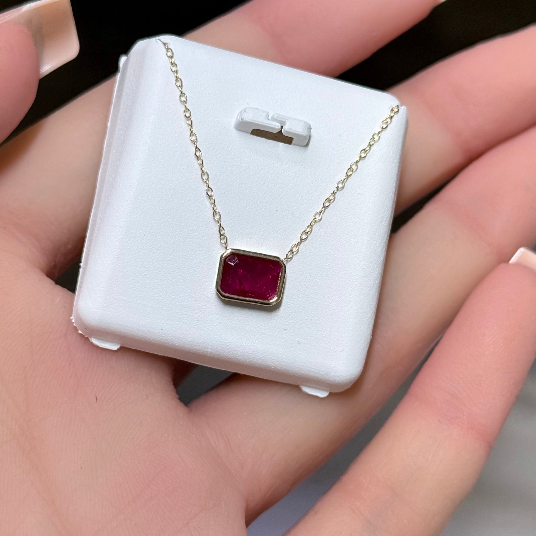 Scarlet Pulse 14K Yellow Gold Ruby Necklace