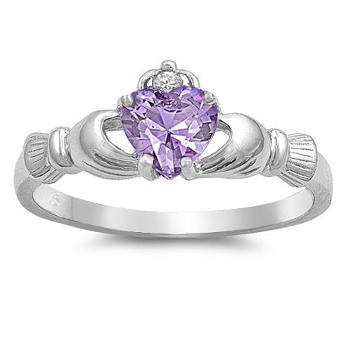 Enchanted Lavender Claddagh Heart Ring