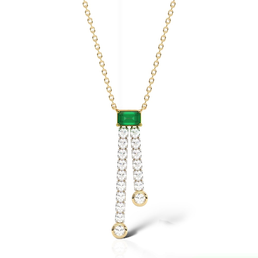 Aurora Verdance 14K Yellow Gold Diamond & Emerald Necklace