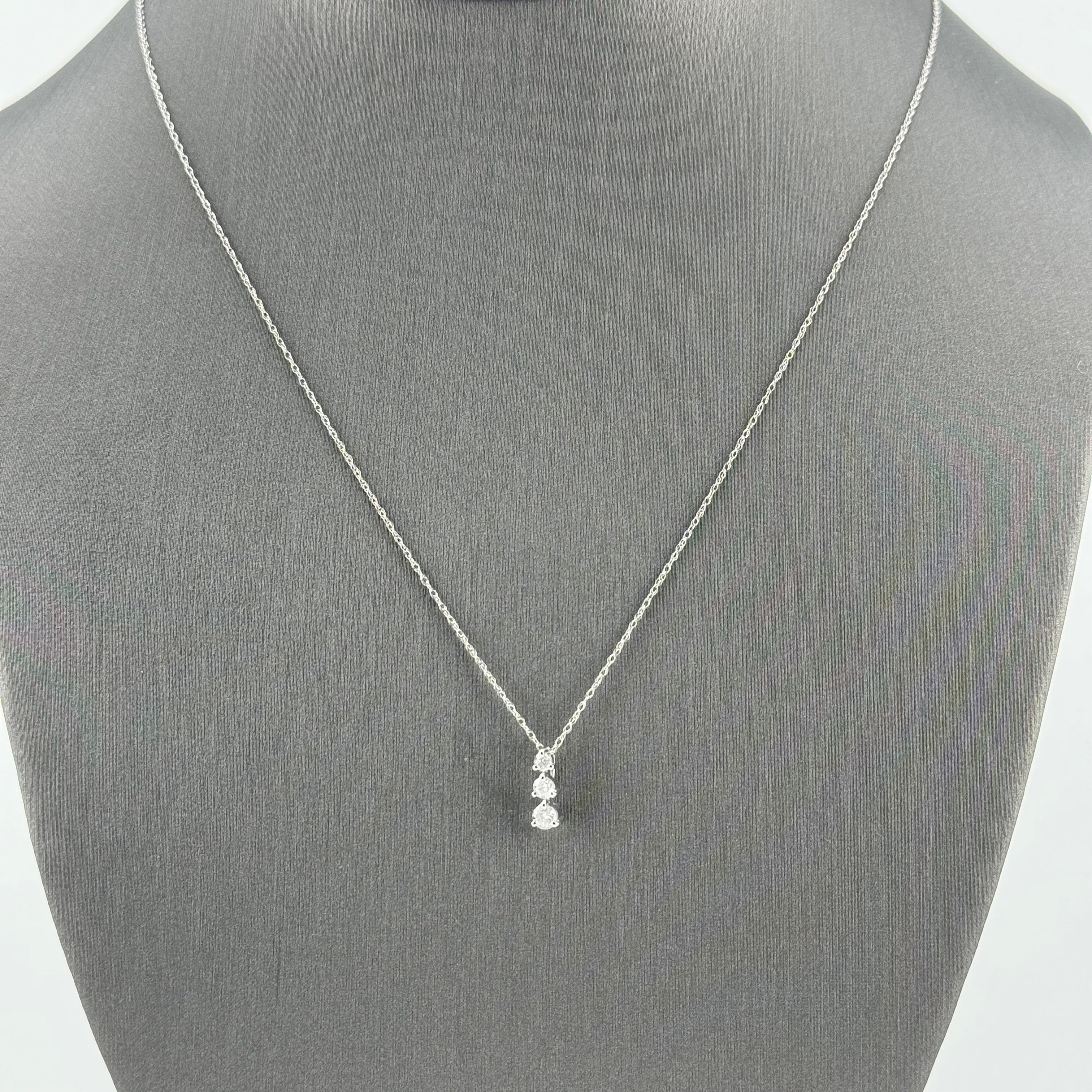 Luxe Trinity 14k White Gold Diamond Necklace