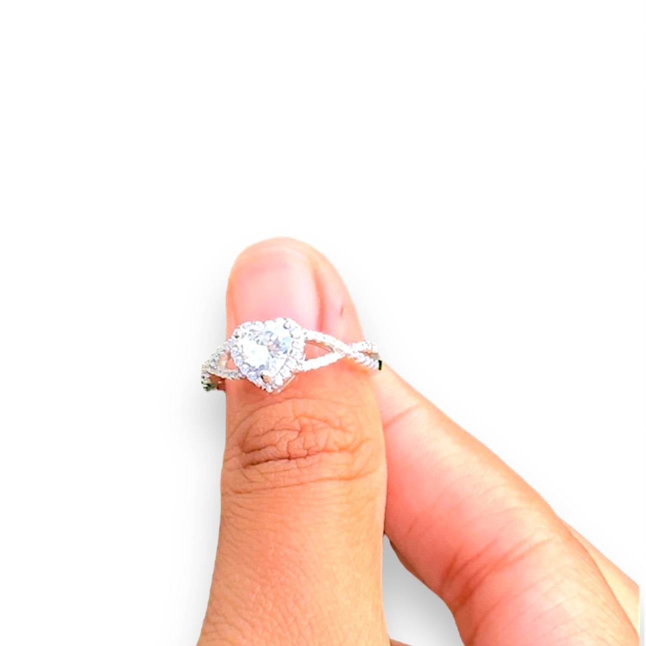 Cubic Whisper Heart Promise Ring