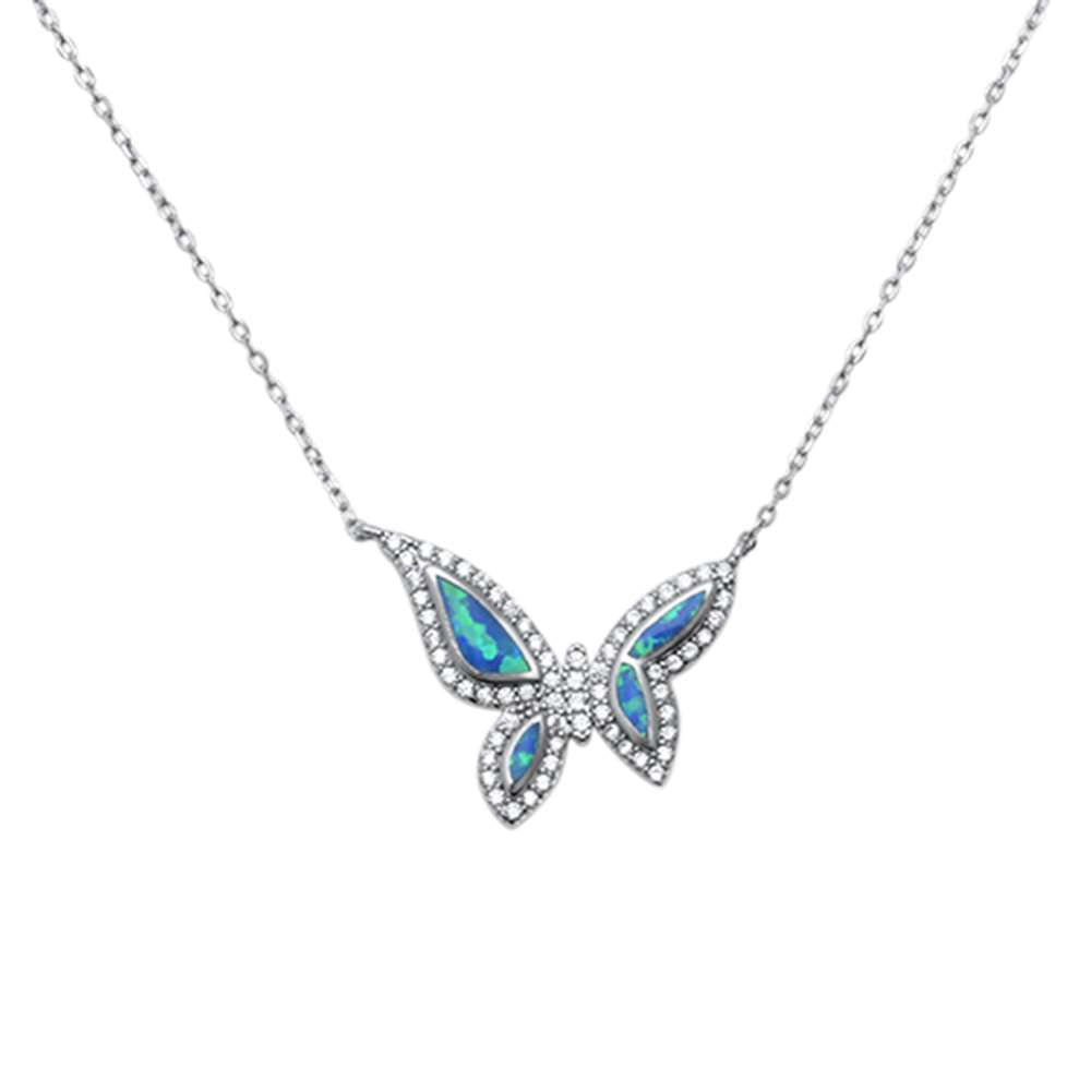 Butterfly Dreams Blue Opal Necklace