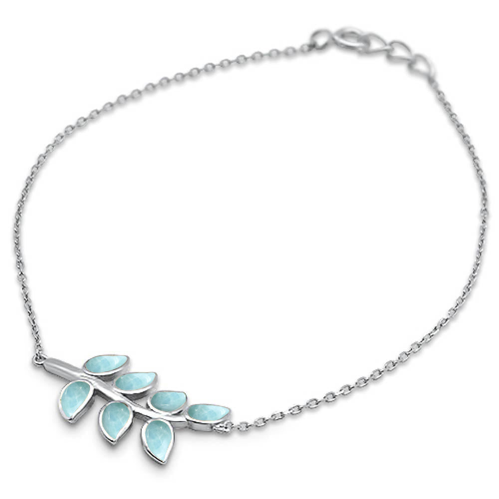 Tropical Leaf Larimar Bracelet