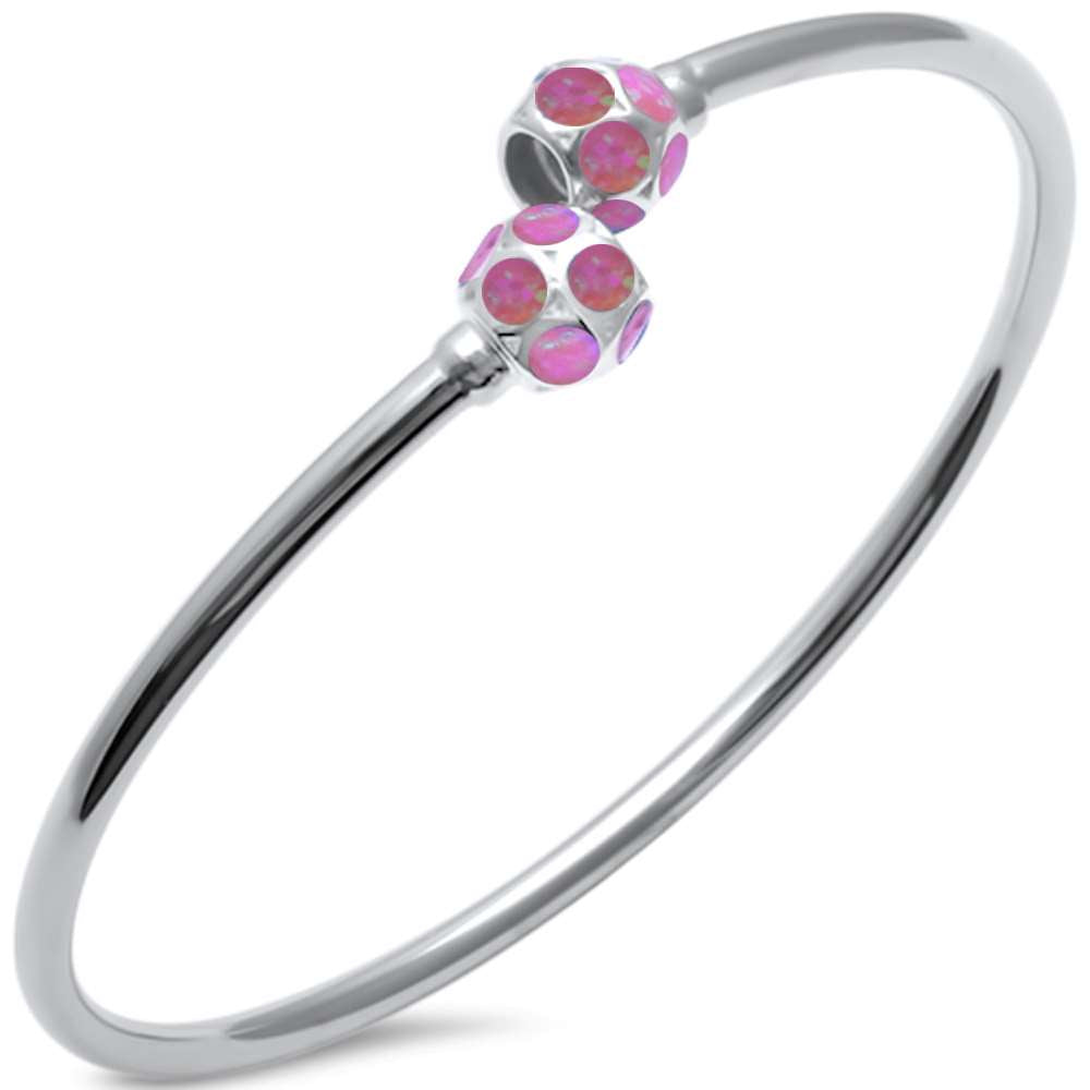 Blushing Sphere Opal Cuff Bracelet