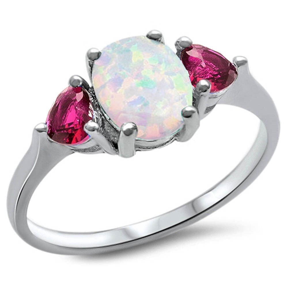 Ethereal Opal & Ruby Love Ring