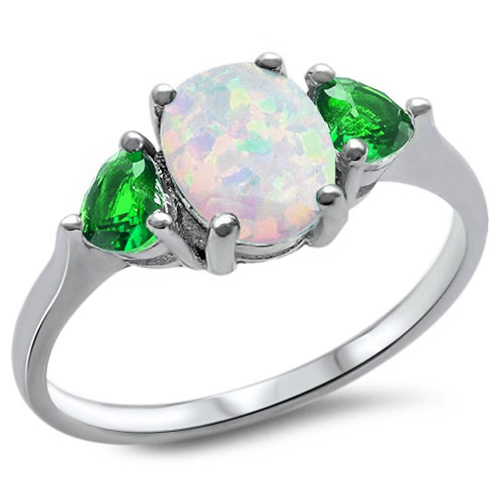 Ethereal Opal & Emerald Love Ring