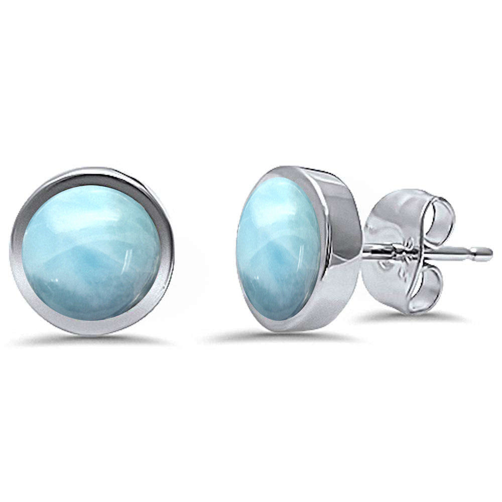 Tranquil Blue Bezel Larimar Earrings