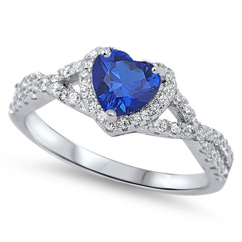 Sapphire Serenity Heart Ring