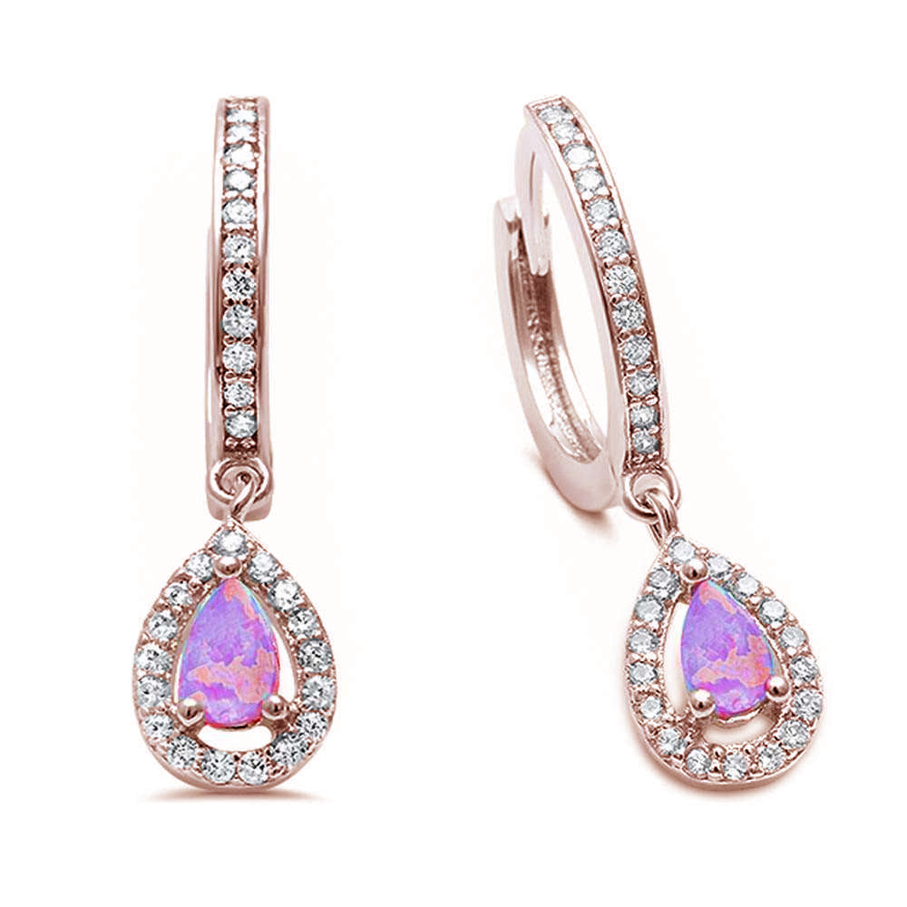 Rose Gold Pink Twilight Hoop Earrings