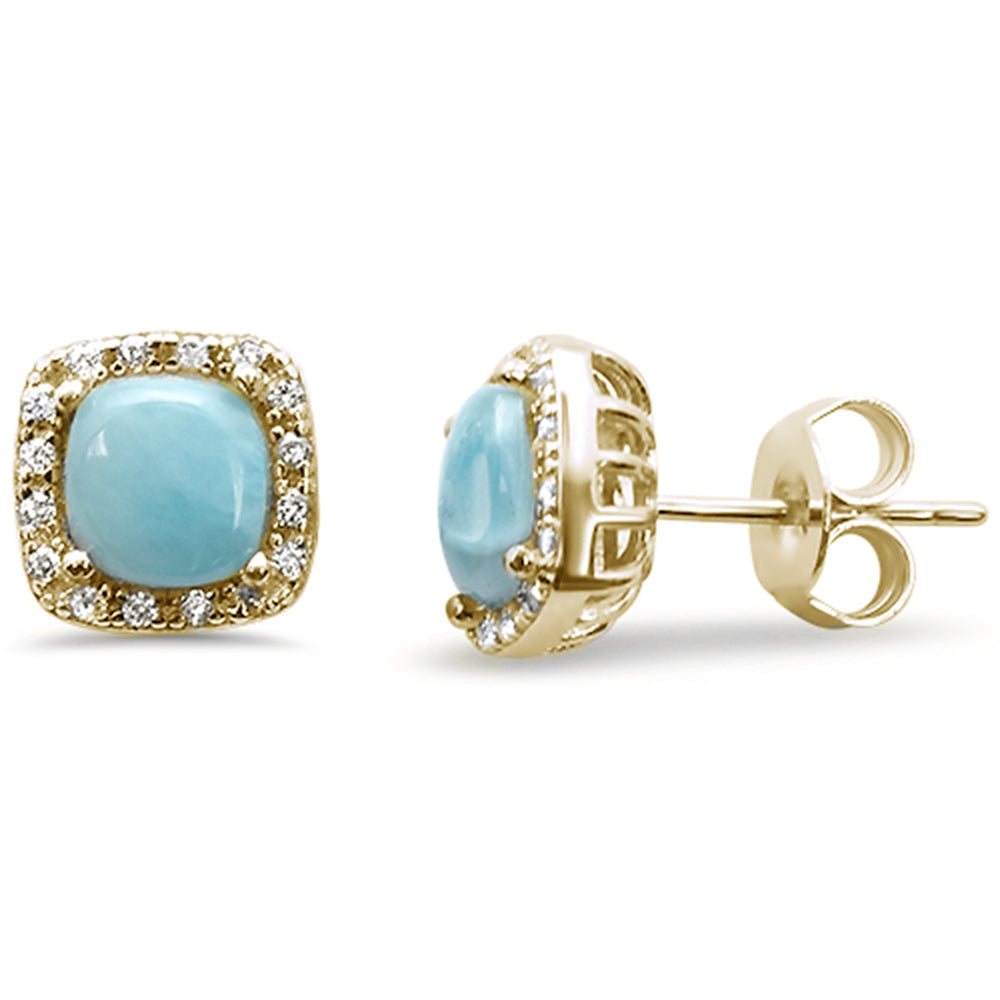 Gold Timeless Blush Cushion Larimar Earrings