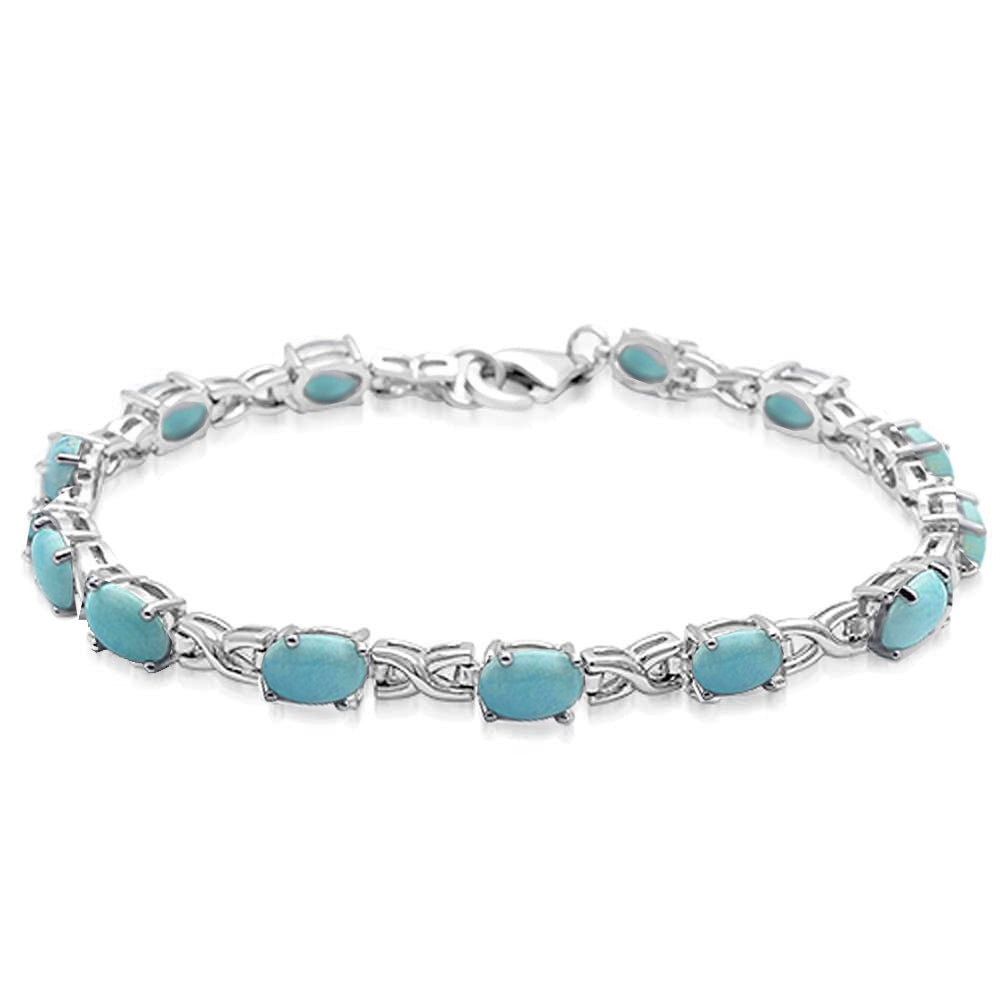 Oval Larimar Infinity Bracelet