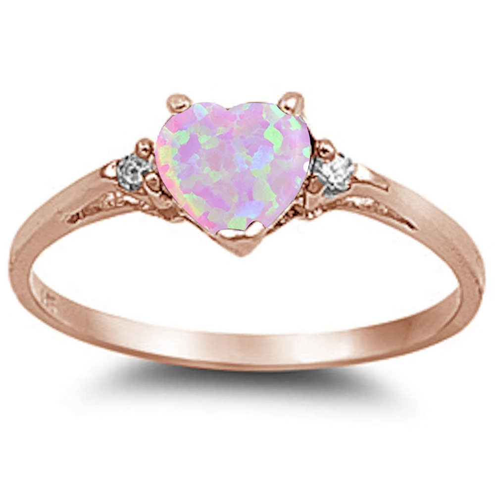 Rose Gold Dreamy Pink Opal Sparkle Ring