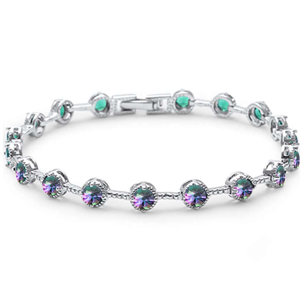 Colorburst Rainbow Topaz Tennis Bracelet