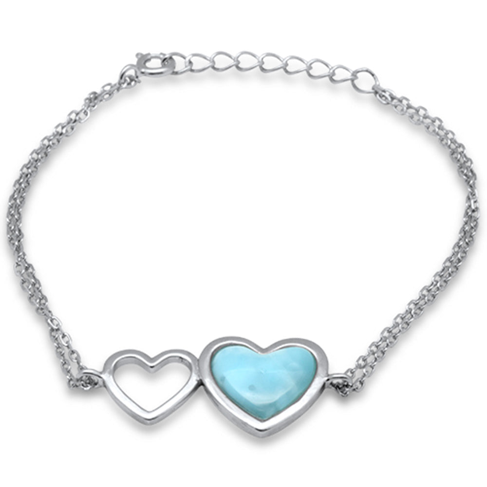 Mystic Natural Larimar Heart Bracelet