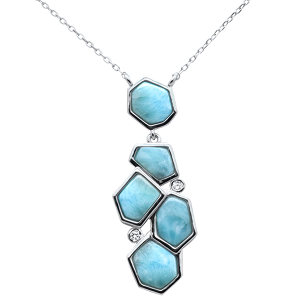 Heavenly Cascade Natural Larimar Pendant