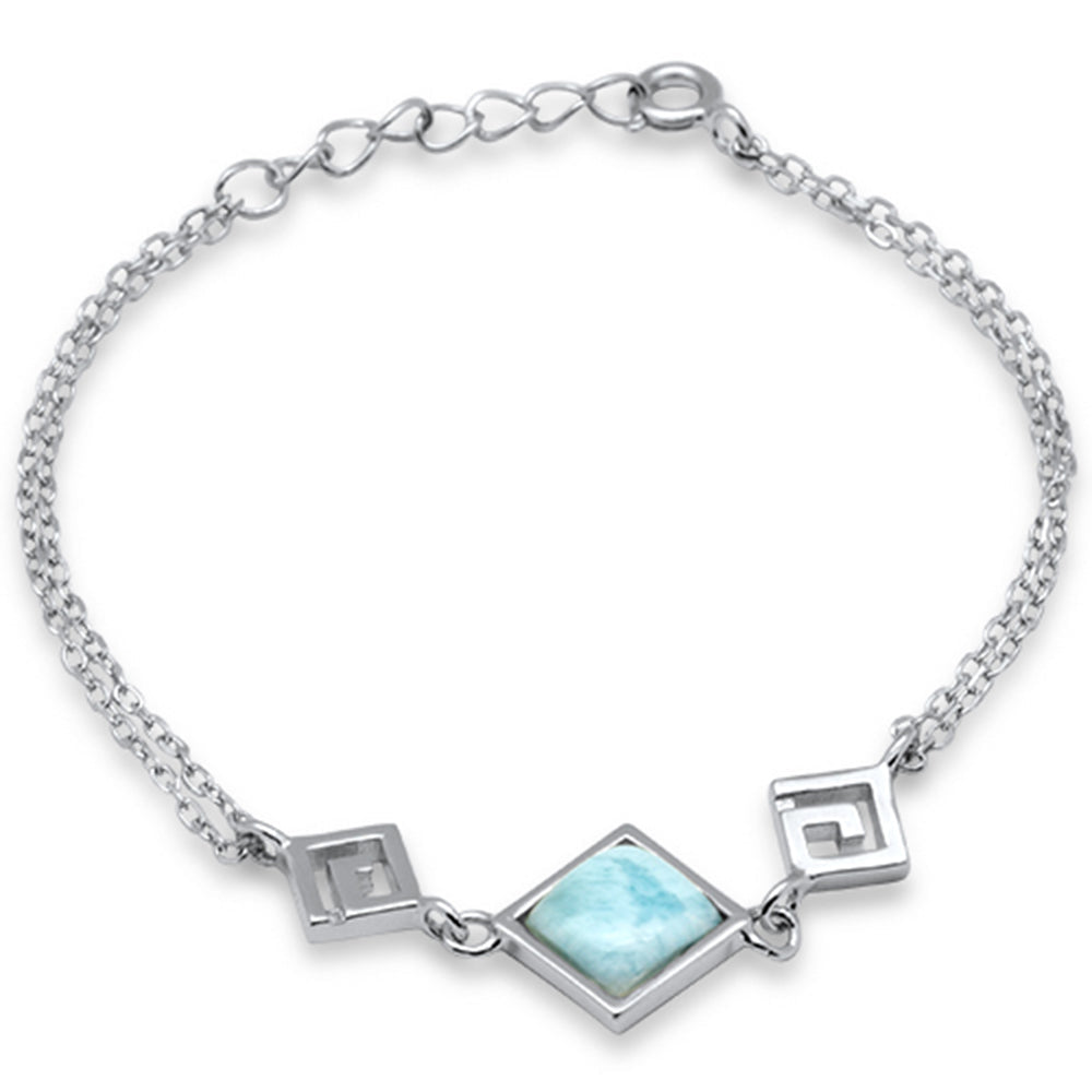 Square Bliss Swirl Larimar Bracelet