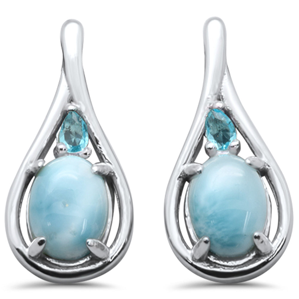 Radiant Seafoam Aqua Larimar Earrings