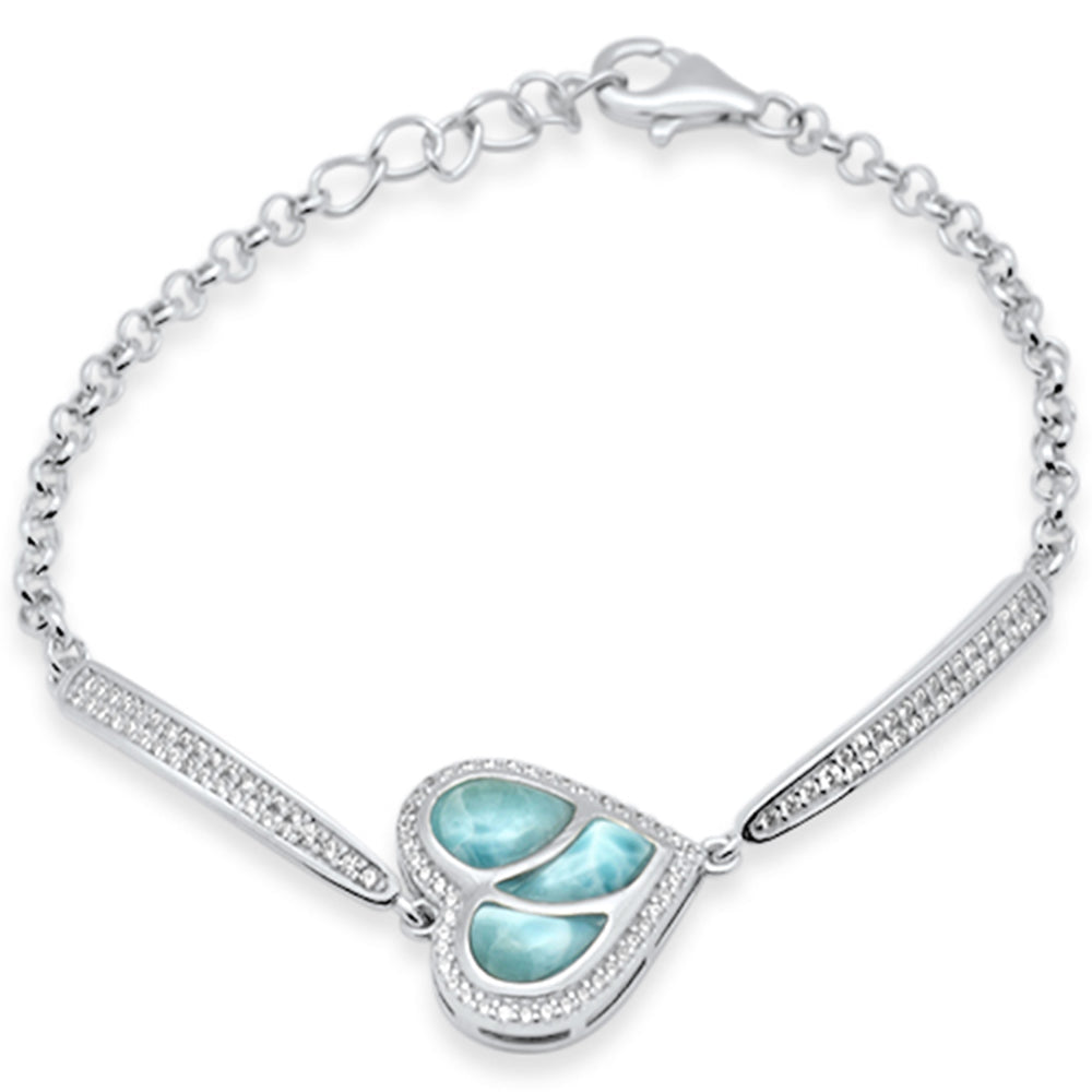 Caribbean Heart Larimar Bracelet