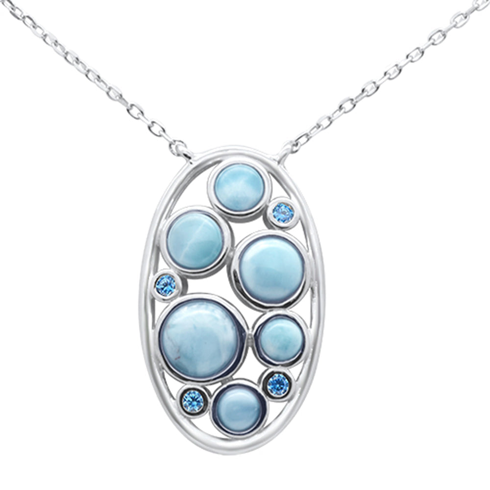 Azure Blue Topaz & Larimar Pendant