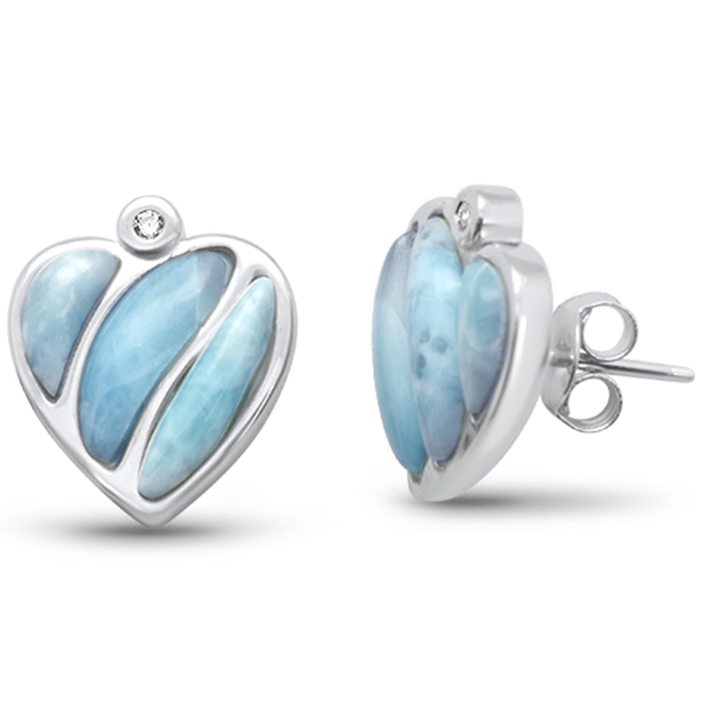 Ocean’s Whisper Azure Heart Earrings