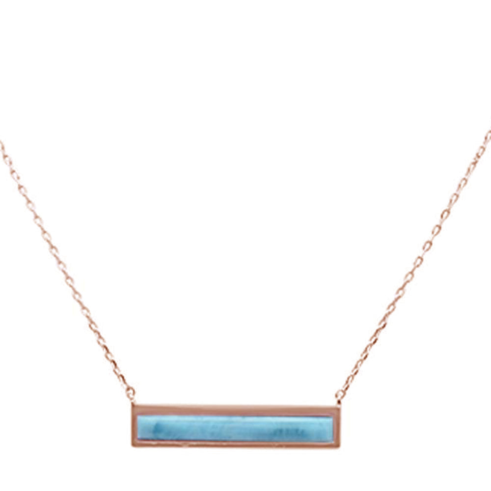 Rose Gold Eternal Lush Larimar Bar Pendant