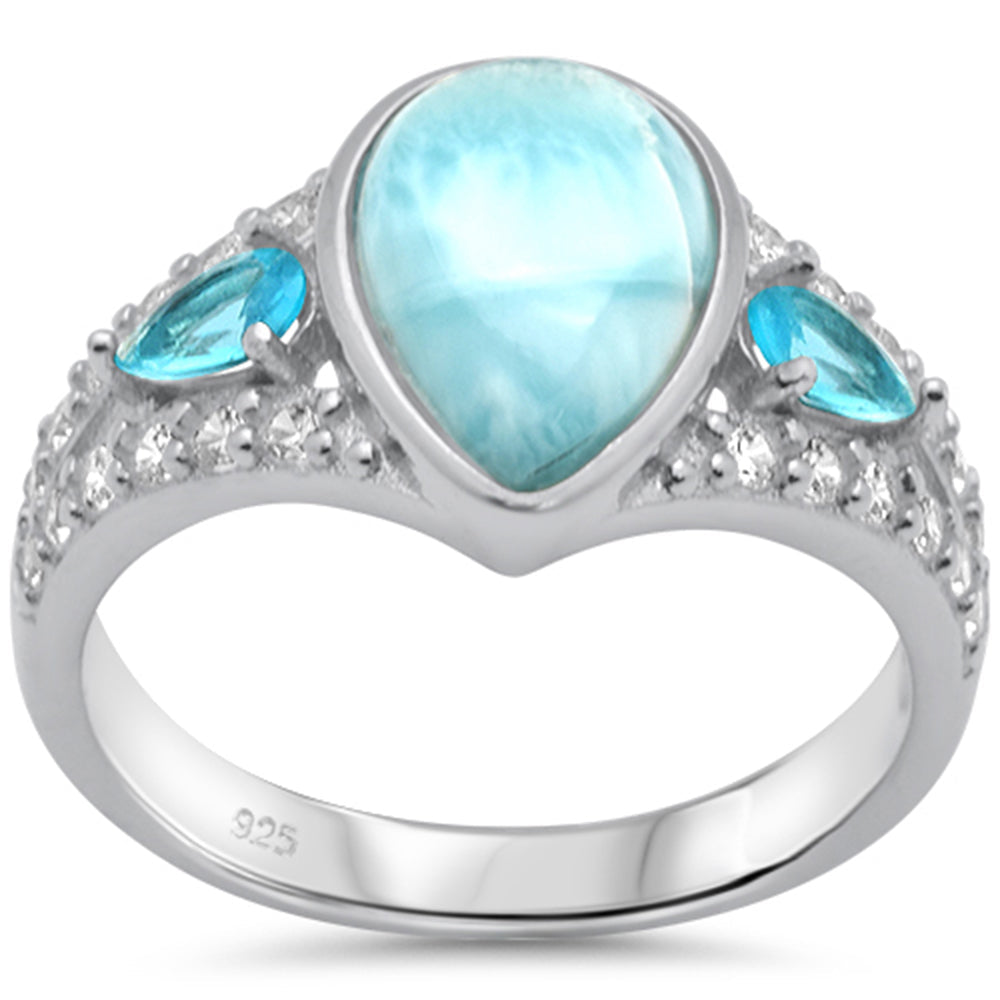 Mystic Water Larimar & Topaz Ring