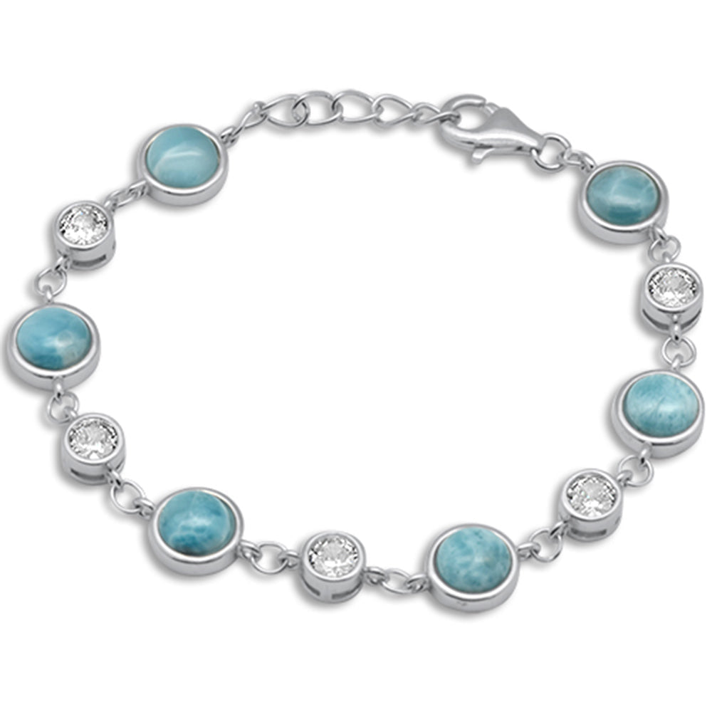 Crystal Seas Larimar & CZ Bracelet