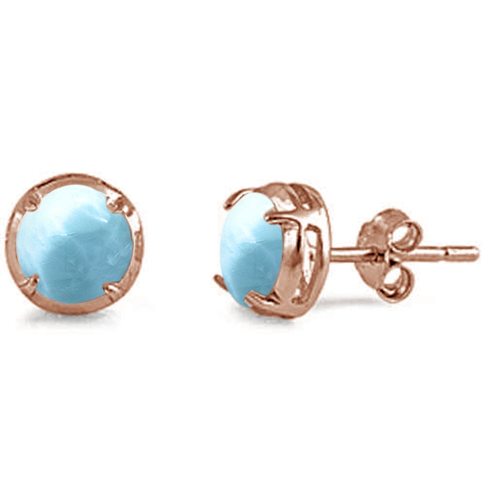 Rose Gold Blue Lagoon Luminary Larimar Earrings