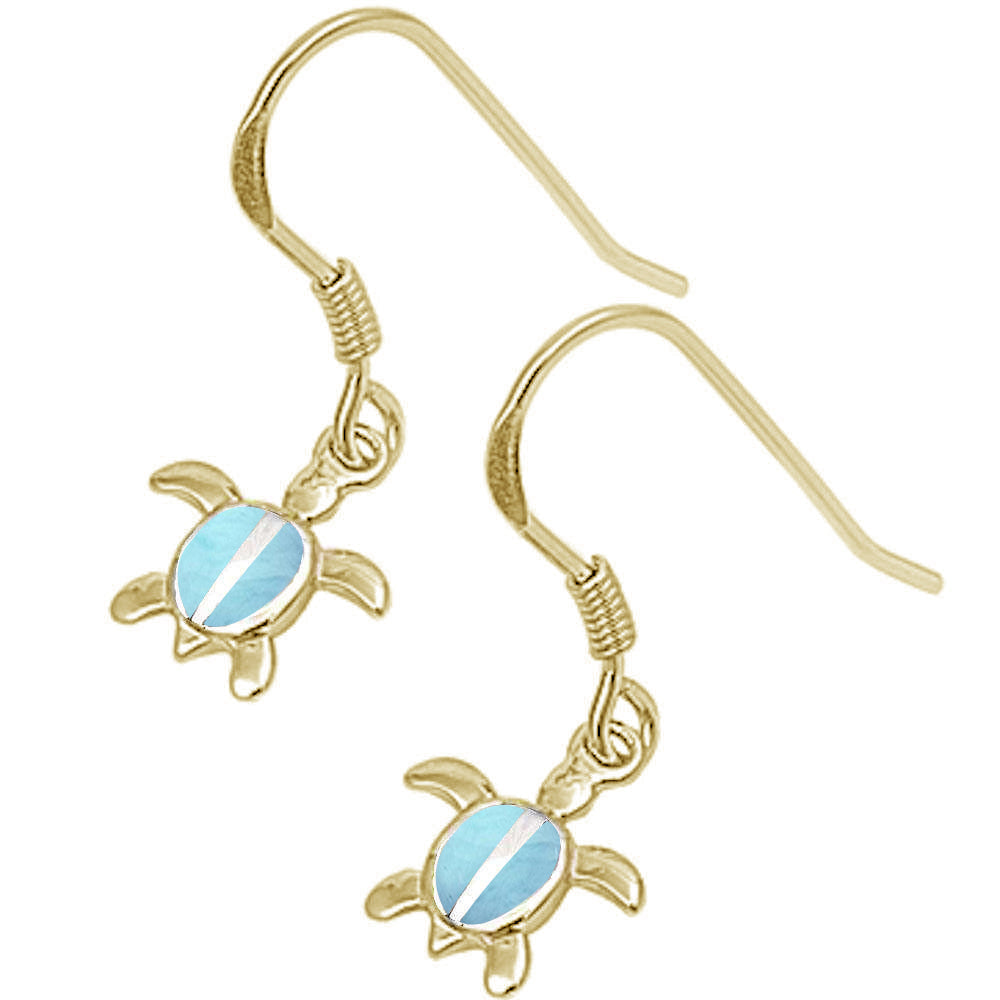 Gold Coastal Turtle Hoop Earrings