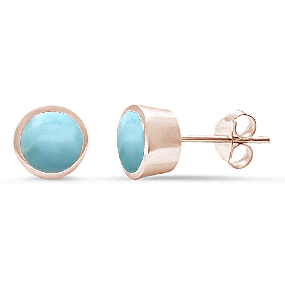 Celestial Bezel Larimar Earrings