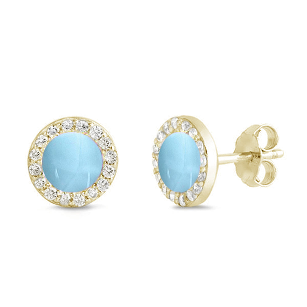 Gold Radiant Tranquility Larimar Earrings