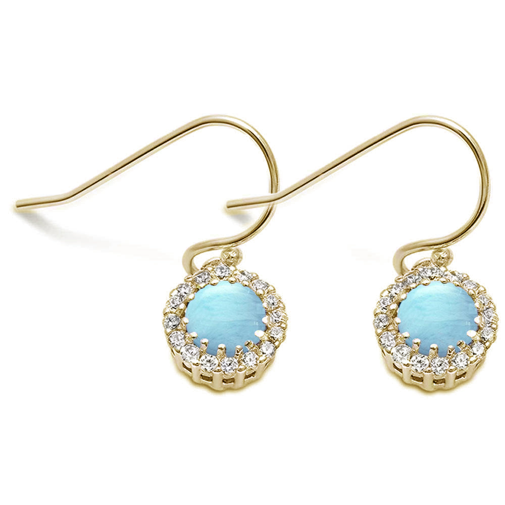 Gold Sunlit Shores Larimar Earrings