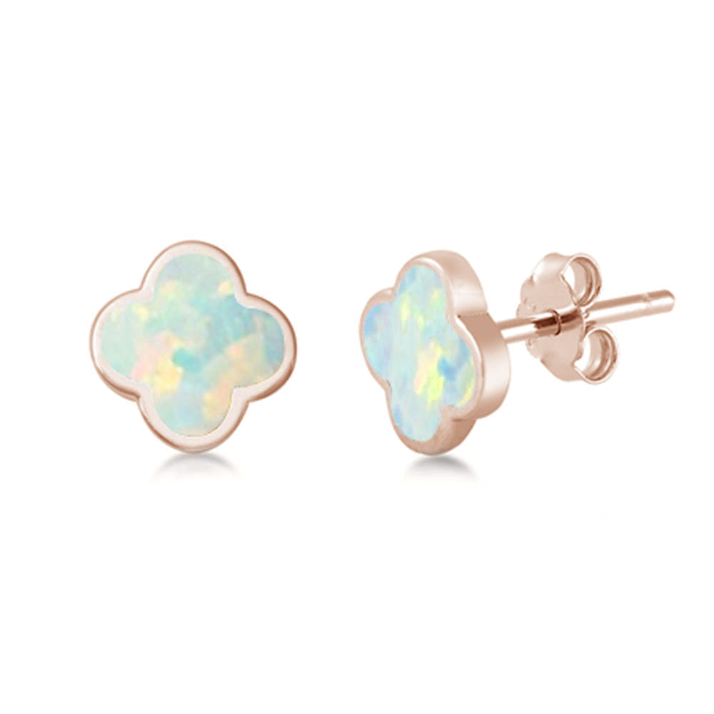 Rose Gold Clover Petal Earrings