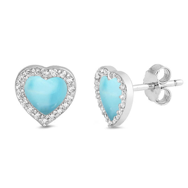 Celestial Larimar Heartbeat Earrings