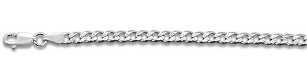 Pave Curb Italia Silver 4MM Chain